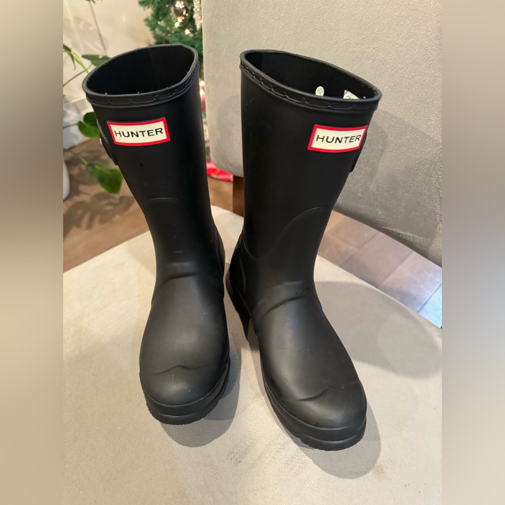 Hunter Original short wellington boots in black